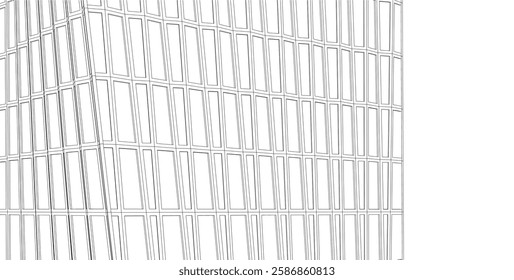 Vector Wireframe and Parametric Architecture – Futuristic Skyscrapers and Grid Structures