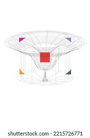 Vector, A Wireframe Of Standing Circle Equipment Or Gravity Well. 