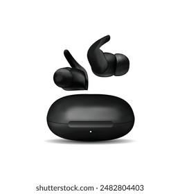 Vector wireless 3d vector earbuds and vector illustration format