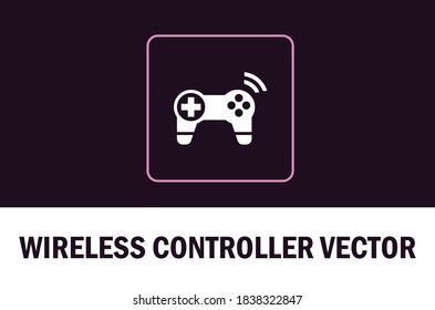 Vector of wireless controller icon isolated on dark background. For designer.