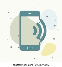Vector wireless credit card payment on multicolored background. Layers grouped for easy editing illustration. For your design.