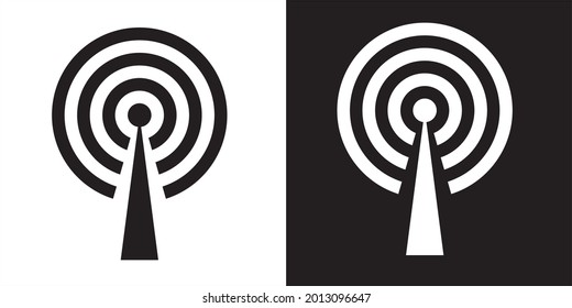 vector wireless icon black and white, wifi logo , hotspot iconor logo black and white