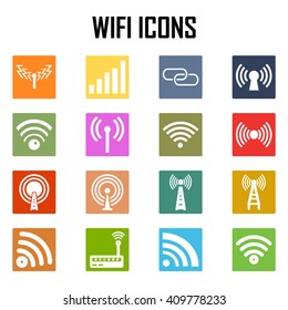 Vector  wireless icons set .