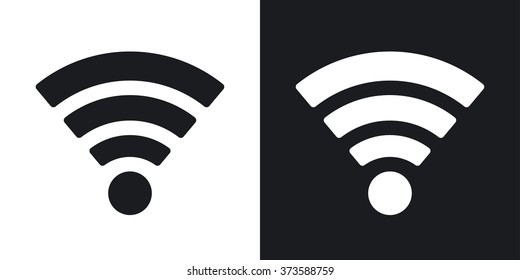 Vector wireless network icon. Two-tone version on black and white background