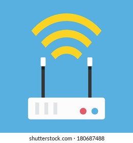 Vector Wireless Network Router Icon