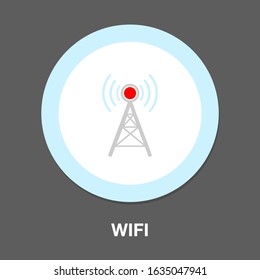 Símbolo de red inalámbrica de Vector, ícono de WiFi - comunicación. Conexión móvil