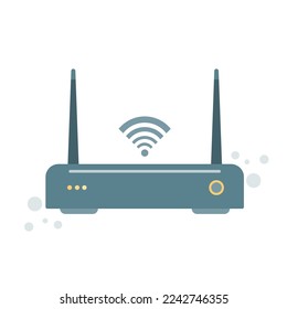 Enrutador inalámbrico vector, concepto de zona wifi gratuita. Ilustración plana moderna.