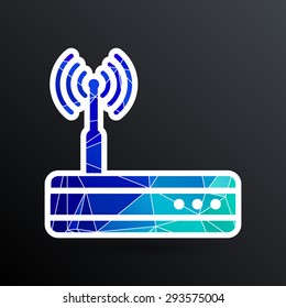 Vector wireless router icon wifi adsl ethernet modem hub .