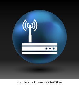 Vector wireless router icon wifi adsl ethernet modem hub .