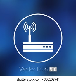 Vector wireless router icon wifi adsl ethernet modem hub .