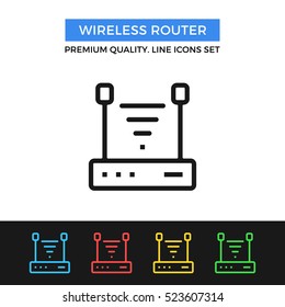 Vector wireless router icon. Wi-fi access point. Premium quality graphic design. Modern signs, outline symbols collection, simple thin line icons set for websites, web design, mobile app, infographics
