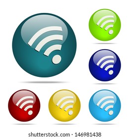Vector Wireless Sphere button / icon