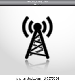 Vector wireless web flat icon in circle