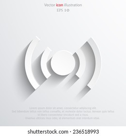 Vector wireless web flat icon. Eps 10 illustration.