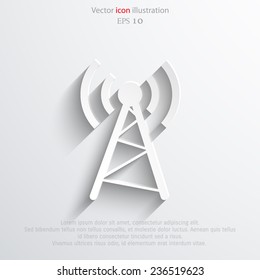 Vector wireless web flat icon. Eps 10 illustration.