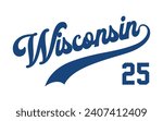 Vector Wisconsin text typography design for tshirt hoodie baseball cap jacket and other uses vector