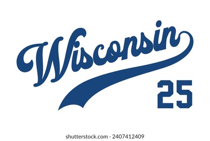 Vector Wisconsin text typography design for tshirt hoodie baseball cap jacket and other uses vector