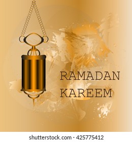 Vector wish card, Ramadan Kareem background.