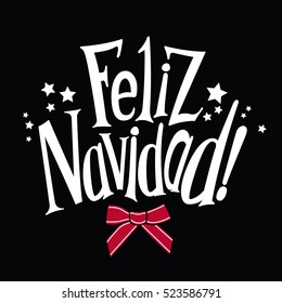 Vector wishes a Merry Christmas in Spanish. Feliz Navidad!