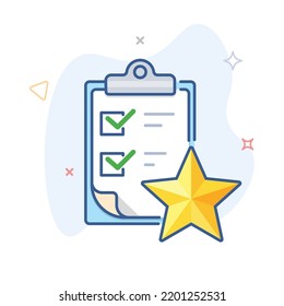 Vector wishlist line icon. Clipboard with wish list outline illustration.