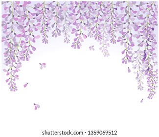 Vector Wisteria Flower Violet, Purple ,blossom ,flower Tunnel ,fuji Flower