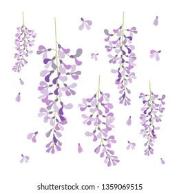 Vector Wisteria Flower Violet, Purple ,blossom ,flower Tunnel ,fuji Flower