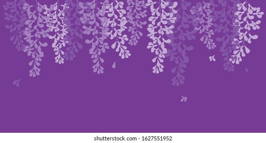 vector wisteria,purple flower in garden,wedding,card,fuji flower svg