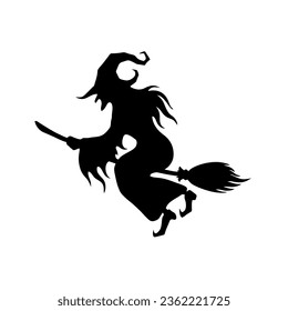 vector witch character collection with silhouette style