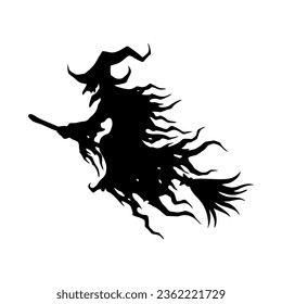 vector witch character collection with silhouette style