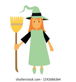 Vector witch Halloween witch with a hat colors graphic design witch illustration clip art ready for Halloween party Halloween witch EPS children book illustrations Halloween celebration trick or treat