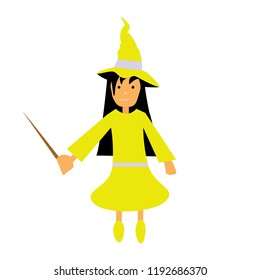 Vector witch Halloween witch with a hat colors graphic design witch illustration clip art ready for Halloween party Halloween witch EPS children book illustrations Halloween celebration trick or treat