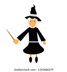 Vector witch Halloween witch with a hat colors graphic design witch illustration clip art ready for Halloween party Halloween witch EPS children book illustrations Halloween celebration trick or treat