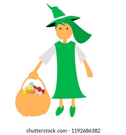 Vector witch Halloween witch with a hat colors graphic design witch illustration clip art ready for Halloween party Halloween witch EPS children book illustrations Halloween celebration trick or treat