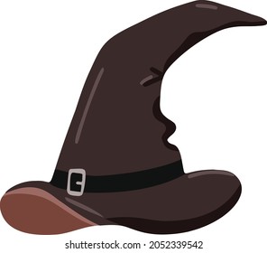 Vector witch . Hand drawn illustration witch in cartoon style. Halloween decoration elements isolated on white background. 