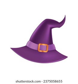 Vector witch hat illustration on white background.
