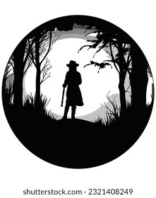  vector witch vector silhouette, Mystical Shadow design