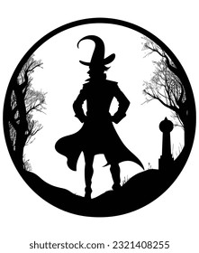  vector witch vector silhouette, Mystical Shadow design