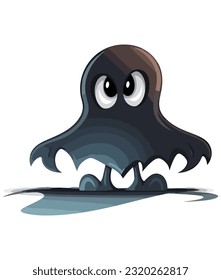  vector witch spooky character with silhouette style