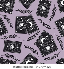 Vector witchcraft seamless pattern. Magic background