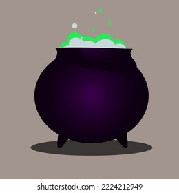 vector witch's cauldron in which to brew a potion. Can be used as a game or print