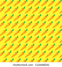 Vector without stripes Carrot pattern on yellow background