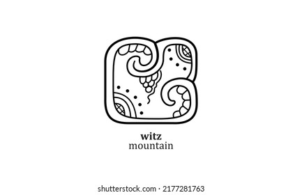 vector witz (mountain) mayan symbol hieroglyp illustration icon