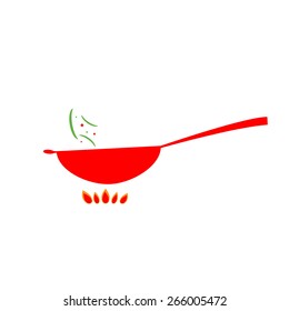Vector wok pan icon.