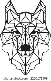 vector wolf drawing metal and wood suitable for laser cutting
