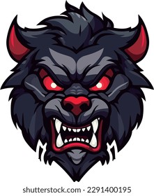 vector wolf esport mascot design illustration