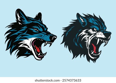 vector wolf head animal art 