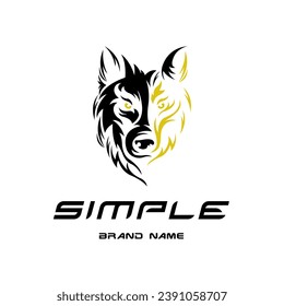 Vector wolf head illustration logo vector wolf