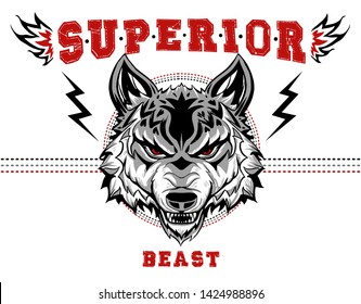 vector wolf head illustration wild animal icon wallpaper poster print tee shirt graphic design 