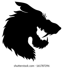 Vector. Wolf head silhouette.