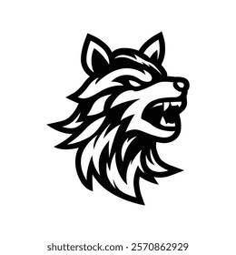 Vector wolf head silhouette logo design